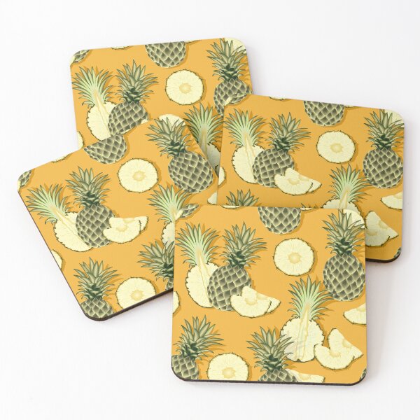 Item preview, Ripe pineapples, orange background designed and sold by Alex  Blud.