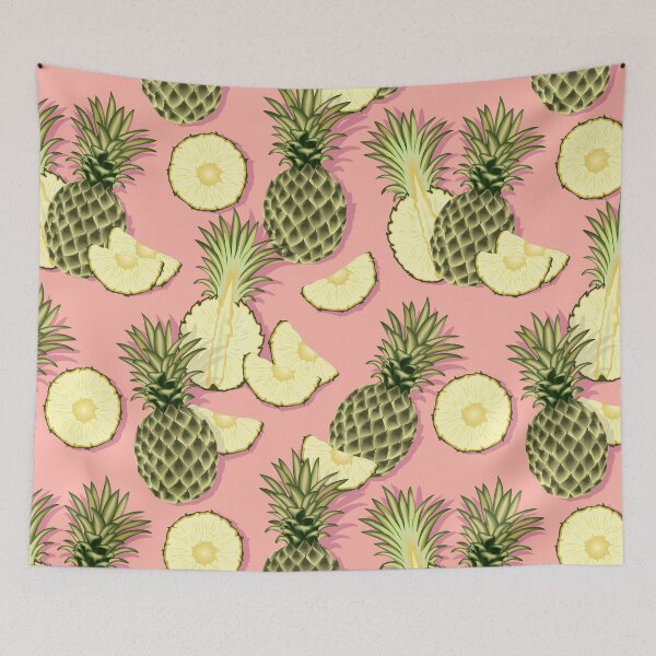 Item preview, Ripe pineapples, pink background designed and sold by Alex  Blud.