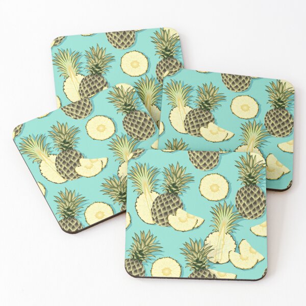 Item preview, Ripe pineapples, turquoise background designed and sold by Alex  Blud.