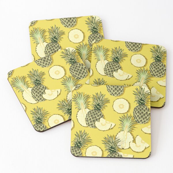 Item preview, Ripe pineapples, yellow background designed and sold by Alex  Blud.