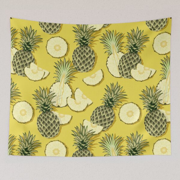 Item preview, Ripe pineapples, yellow background designed and sold by Alex  Blud.