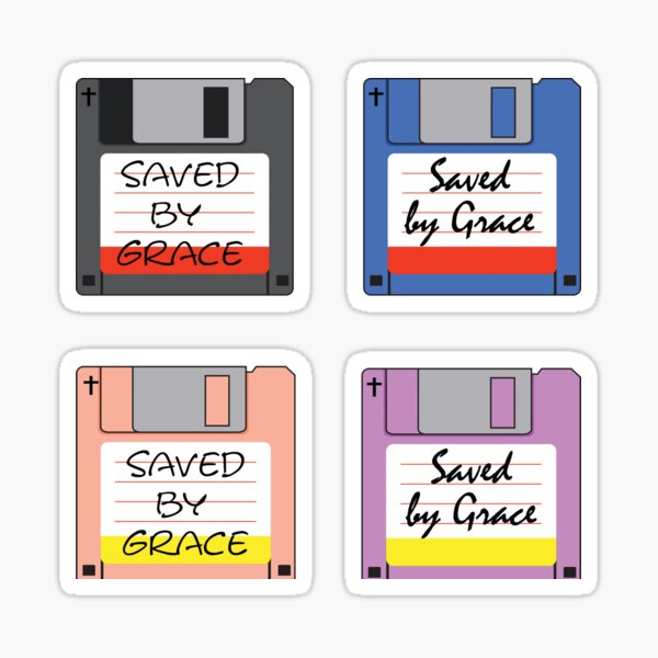 Item preview, Saved by Grace Floppy Disk Sticker designed and sold by Sundae7.