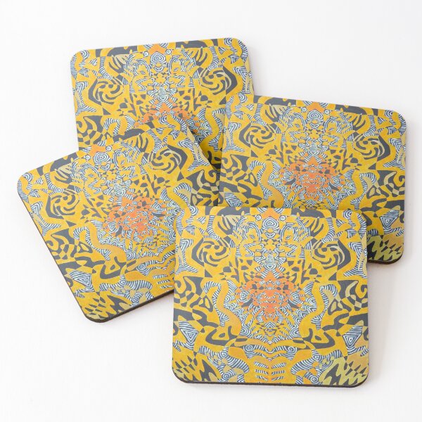 Item preview, symmetrical, yellow, orange, tiger, abstract, folk pattern, ethno,hypnotic designed and sold by JoannaLasGalery.