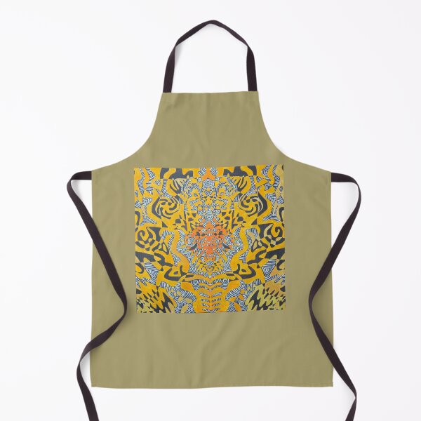 Item preview, symmetrical, yellow, orange, tiger, abstract, folk pattern, ethno,hypnotic designed and sold by JoannaLasGalery.