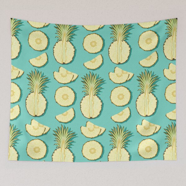 Item preview, Tender pineapple, turquoise background designed and sold by Alex  Blud.