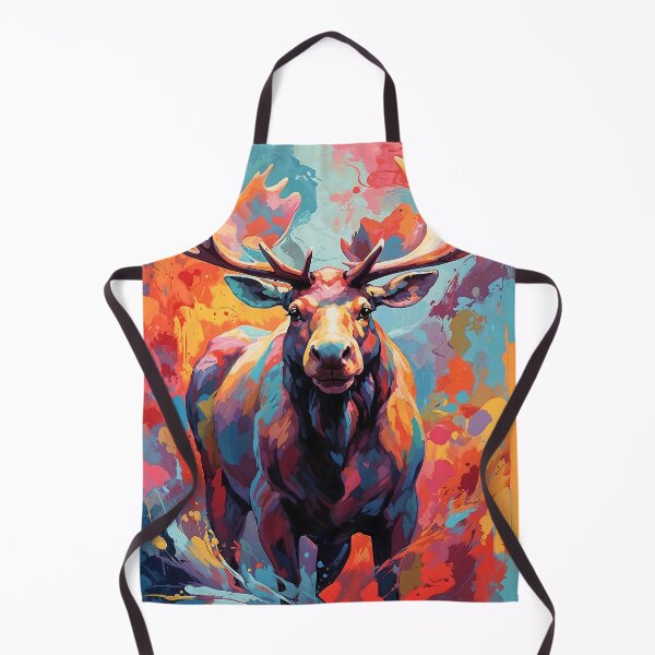 Item preview, Vibrant Moose on Colorful Background designed and sold by faunathreads.