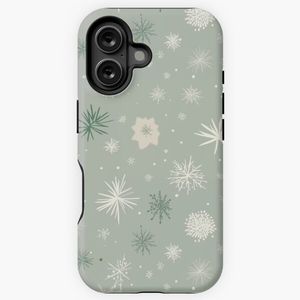 Item preview, Minimalist Christmas pattern with simple hand-drawn snowflakes, stars, and fir trees designed and sold by Coziespace.