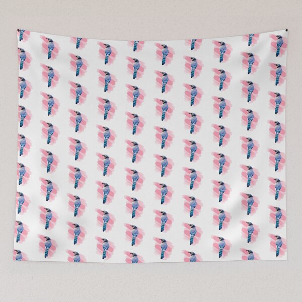 Item preview, Serene Blue Jay with Pink Backdrop designed and sold by mia-miranda.