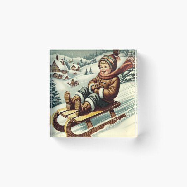 Item preview, Vintage Winter Sledding 3 designed and sold by harwoodkp.