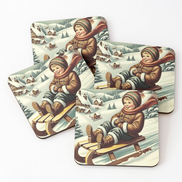 Item preview, Vintage Winter Sledding 3 designed and sold by harwoodkp.