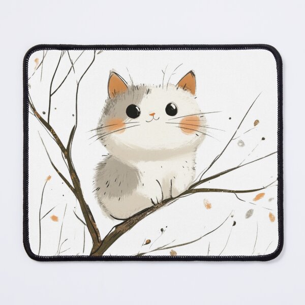 Item preview, super cute cat on a tree designed and sold by Natthiya Minimal.