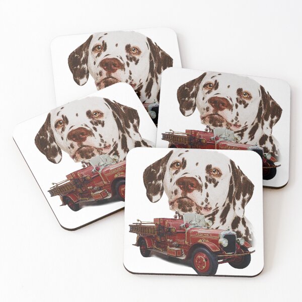 Item preview, Dog Dalmatian Firefighter Retro Poster Design designed and sold by KuhFee.