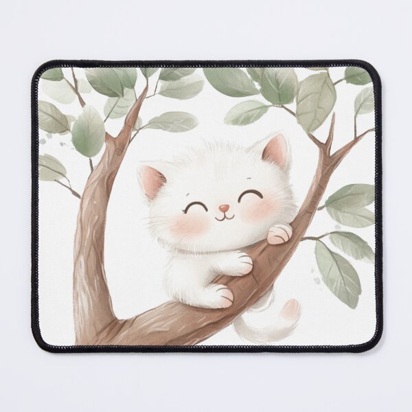 Item preview, super cute cat on a tree designed and sold by Natthiya Minimal.