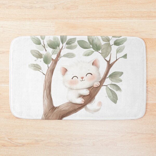 Item preview, super cute cat on a tree designed and sold by Natthiya Minimal.