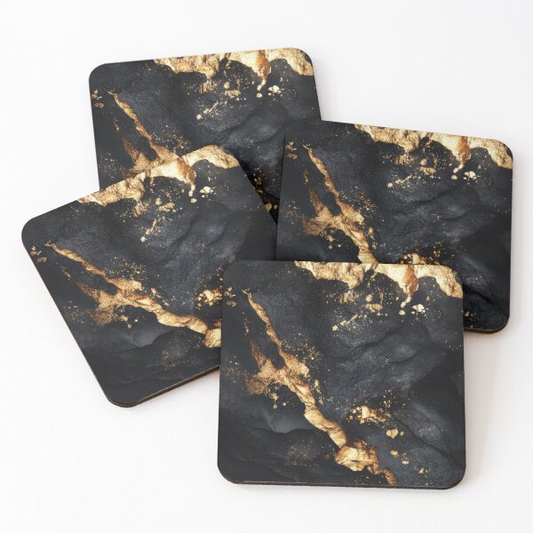 Item preview, Shimmering Gold Accents on Black Abstract Texture designed and sold by lematworks.