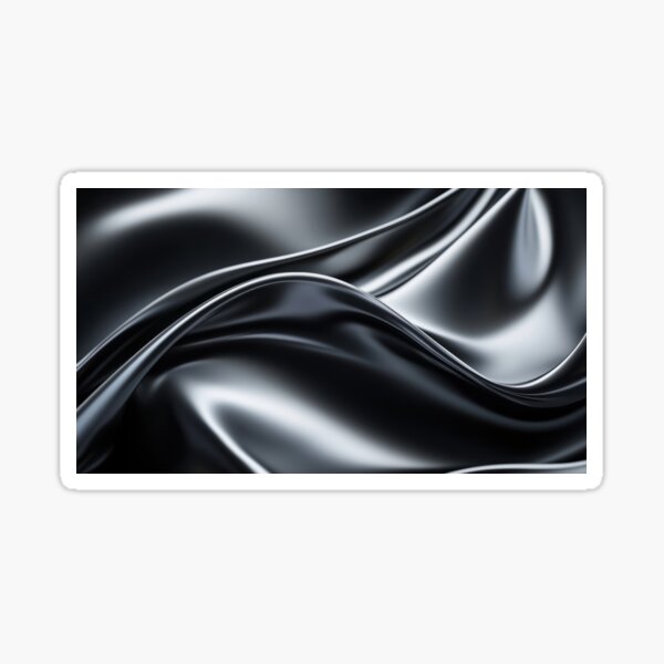 Elegant Flowing Black Satin Texture Sticker