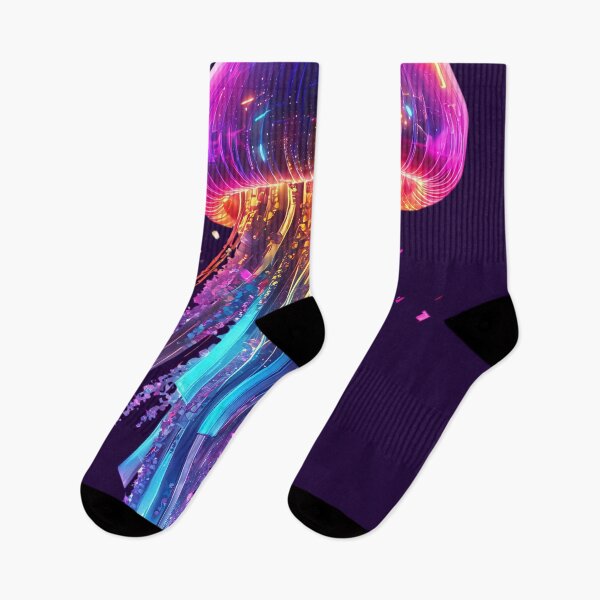 Item preview, Surreal Neon Jellyfish in Cyber Ocean designed and sold by PixelReverb.
