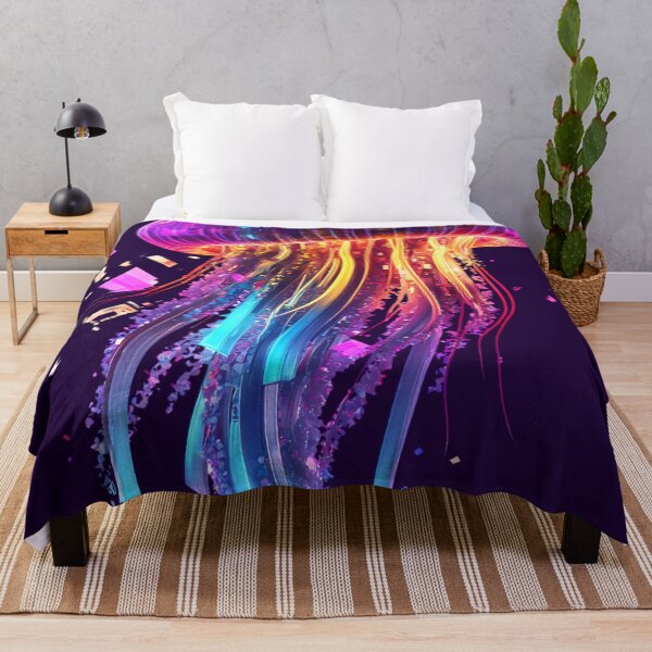 Item preview, Surreal Neon Jellyfish in Cyber Ocean designed and sold by PixelReverb.