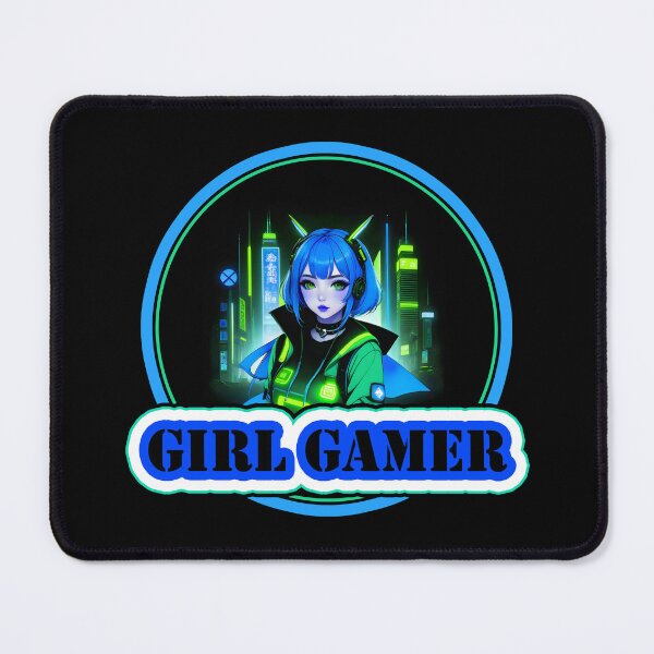 Item preview, Girl Gamer and Girl Gamer Words - Blue Hair designed and sold by Beachy.