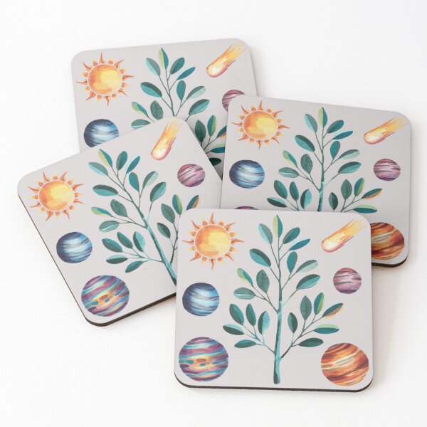 Item preview, A watercolour clip art set of a plant with solar system elements. designed and sold by 123ks.