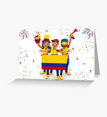 Colombia Flag Football Fans Greeting Card