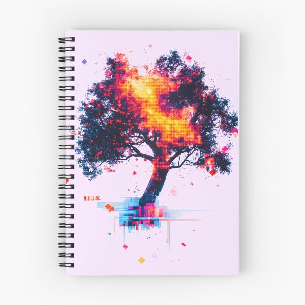 Item preview, Pixelated Neon Technology Fire Tree designed and sold by PixelReverb.