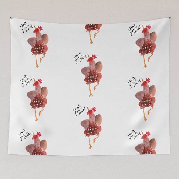 Item preview, Humorous quote t-shirt I don't give a cluck! Watercolour chicken designed and sold by paintandpestle.