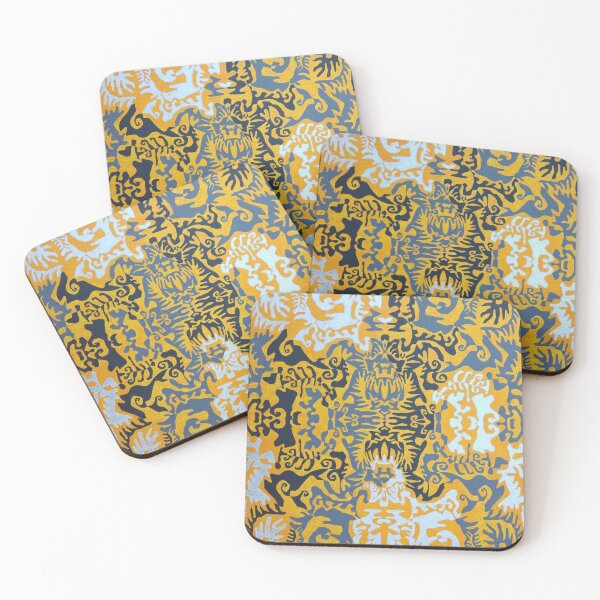 Item preview, symmetry, abstract pattern, hypnotic, festival, yellow, black, organic, painterly designed and sold by JoannaLasGalery.