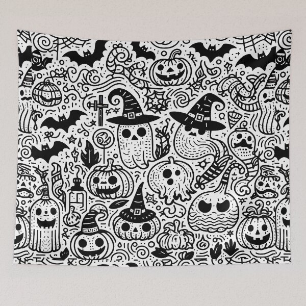 Item preview, Halloween Doodle Party designed and sold by Thai Vibe Studio.