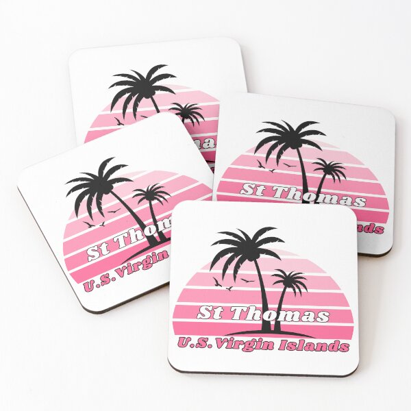 Item preview, Retro Cool St Thomas Beach U.S Virgin Islands Palm Tree at Sunset Souvenirs designed and sold by karmdaf.