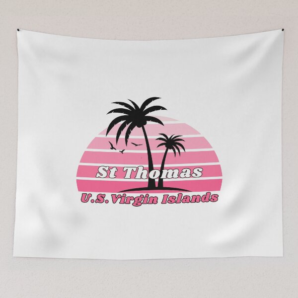 Item preview, Retro Cool St Thomas Beach U.S Virgin Islands Palm Tree at Sunset Souvenirs designed and sold by karmdaf.