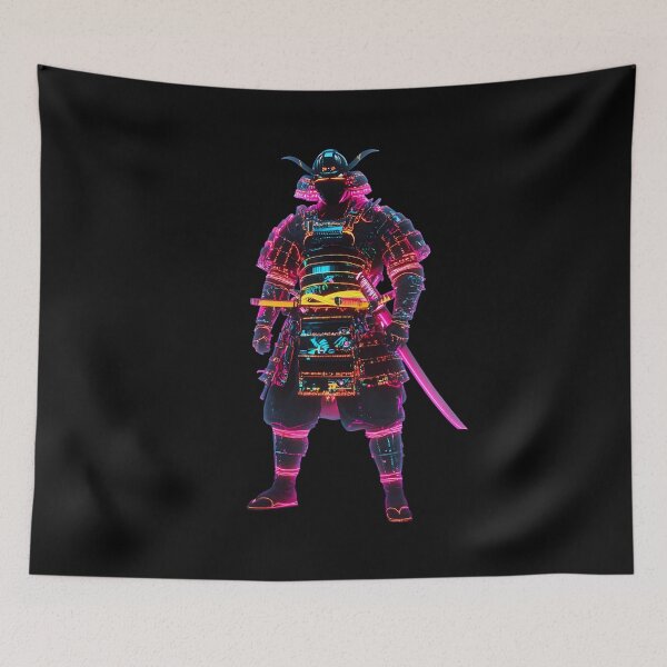 Item preview, Neon Samurai in Futuristic Armor designed and sold by PixelReverb.