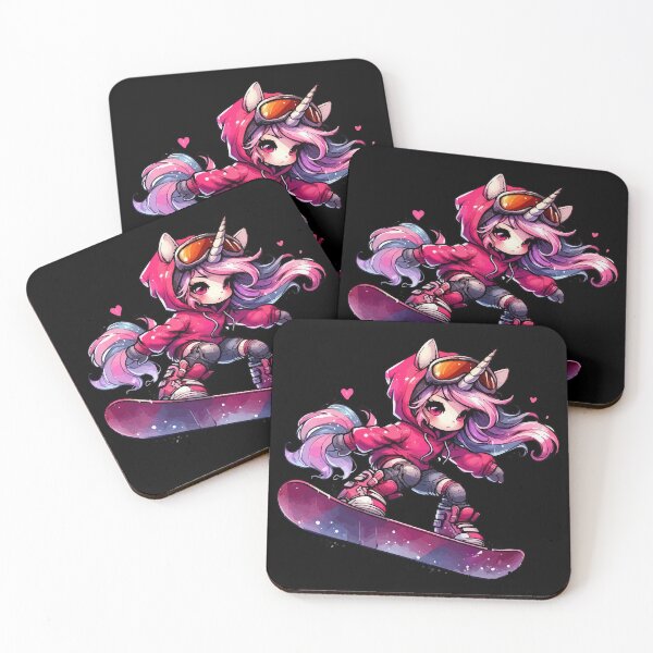 Item preview, Anime Magical Unicorn Snowboarder Extreme Winter Sports designed and sold by TomFrontierArt.