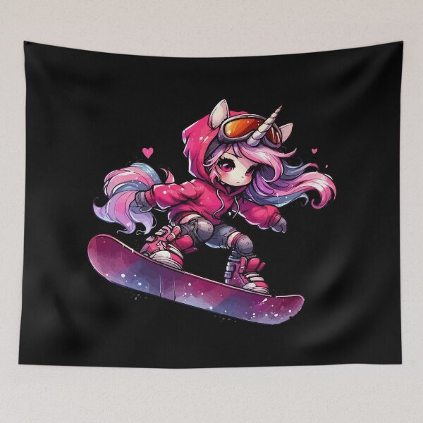 Item preview, Anime Magical Unicorn Snowboarder Extreme Winter Sports designed and sold by TomFrontierArt.