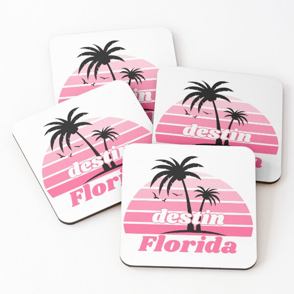 Item preview, Retro Cool Destin Beach Florida Palm Tree at Sunset Souvenirs designed and sold by karmdaf.