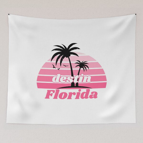 Item preview, Retro Cool Destin Beach Florida Palm Tree at Sunset Souvenirs designed and sold by karmdaf.