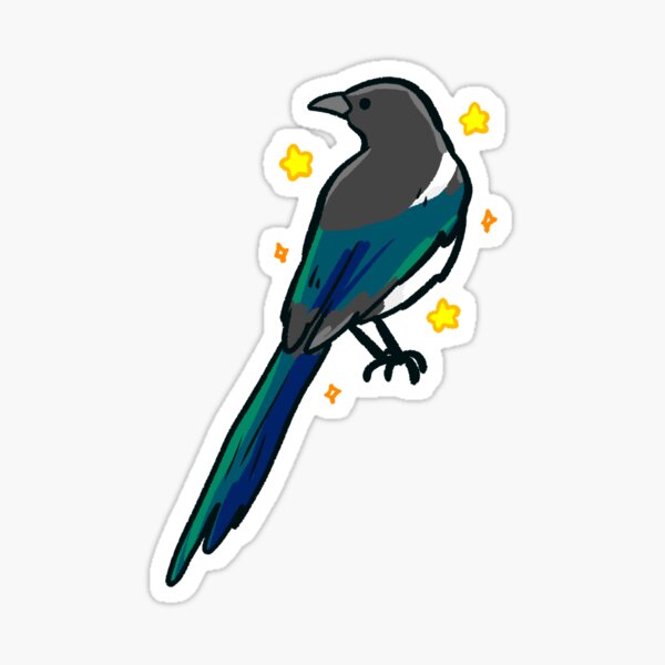 Item preview, Black billed Magpie art designed and sold by Artofmayara.