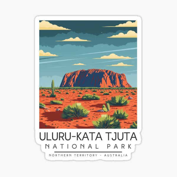 Item preview, A Vintage Illustration of Uluru-Kata Tjuta National Park - Northern Territory - Australia designed and sold by GoodOldVintage.