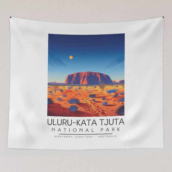 Item preview, A Vintage Illustration of Uluru-Kata Tjuta National Park - Northern Territory - Australia designed and sold by GoodOldVintage.