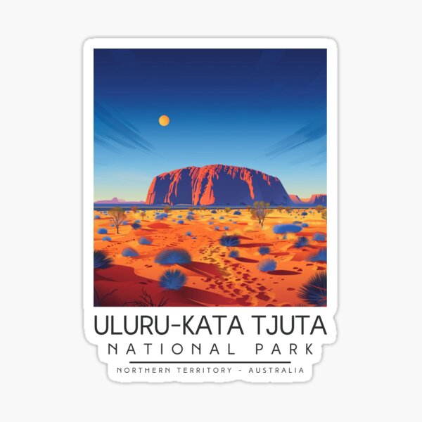 Item preview, A Vintage Illustration of Uluru-Kata Tjuta National Park - Northern Territory - Australia designed and sold by GoodOldVintage.