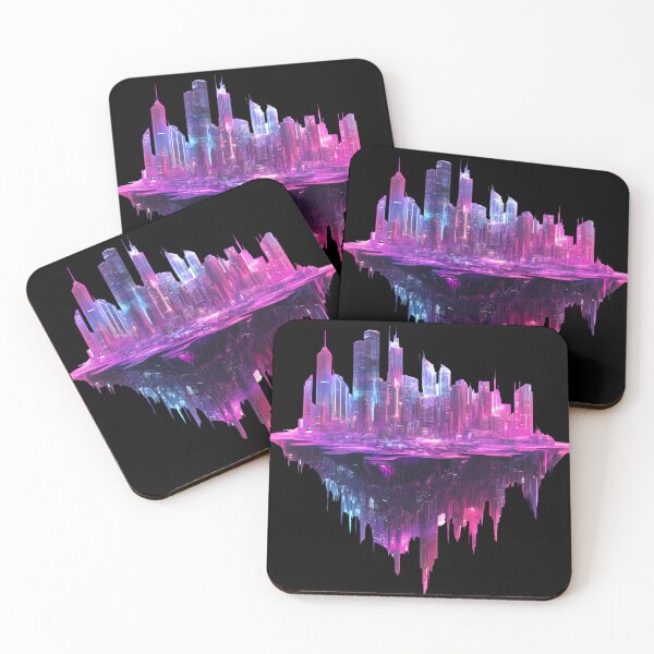 Item preview, Futuristic Floating Neon Cyberpunk Cityscape designed and sold by PixelReverb.