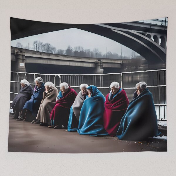 Item preview, Cold Pensioners under a bridge designed and sold by Colin Bentham.