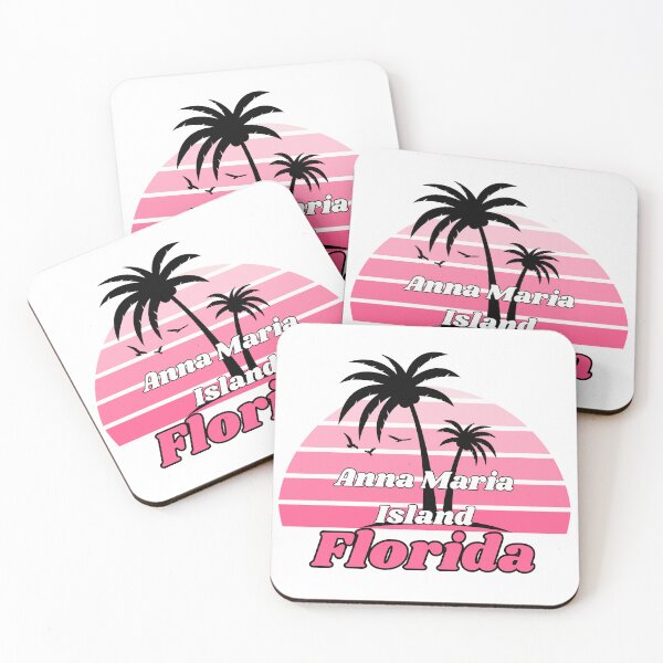 Item preview, Retro Cool Anna Maria Island Beach Florida Palm Tree at Sunset Souvenirs designed and sold by karmdaf.