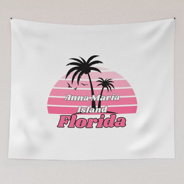 Item preview, Retro Cool Anna Maria Island Beach Florida Palm Tree at Sunset Souvenirs designed and sold by karmdaf.