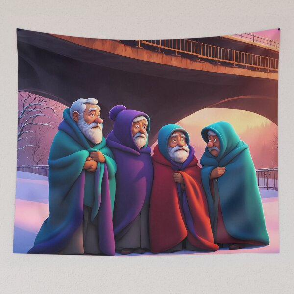 Item preview, Cold Pensioners under a bridge designed and sold by Colin Bentham.