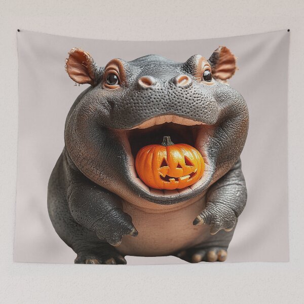 Item preview, Super cute Moo-deng for a super cool Halloween 11 designed and sold by Tem‑Tip of pen.
