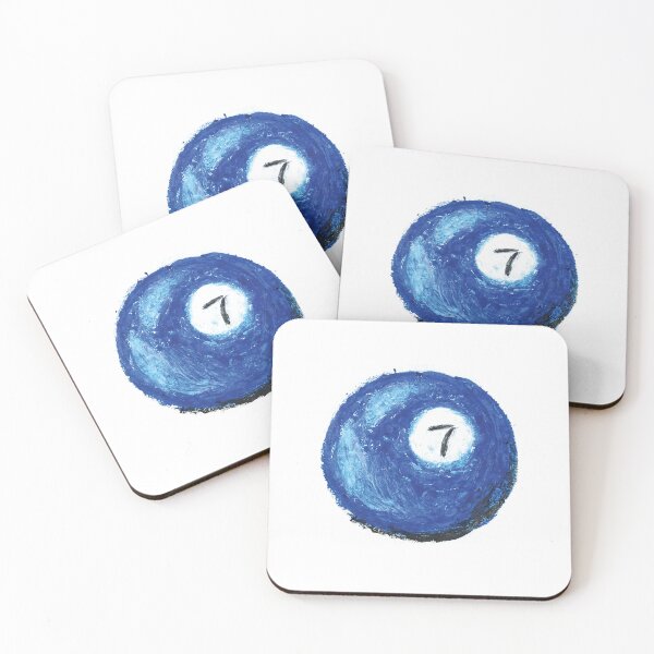 Item preview, Oil Pastel Vintage Blue Billiard Ball designed and sold by Alexandra Jones.