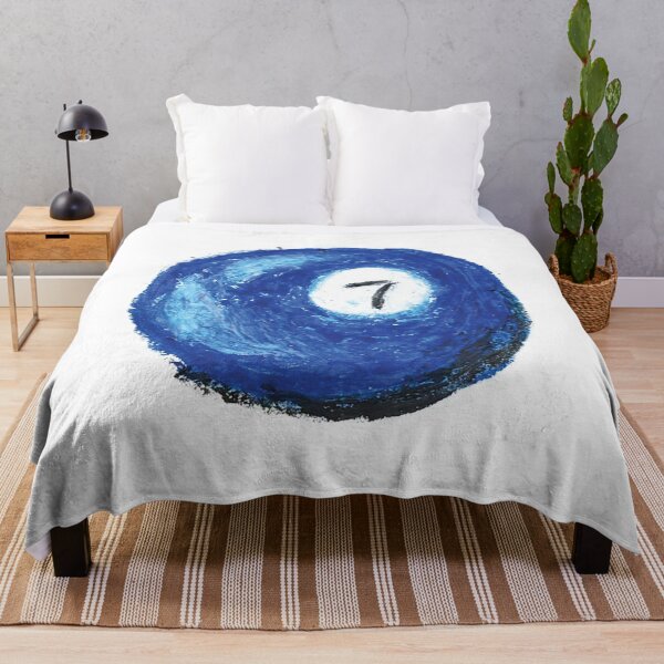 Item preview, Oil Pastel Vintage Blue Billiard Ball designed and sold by Alexandra Jones.