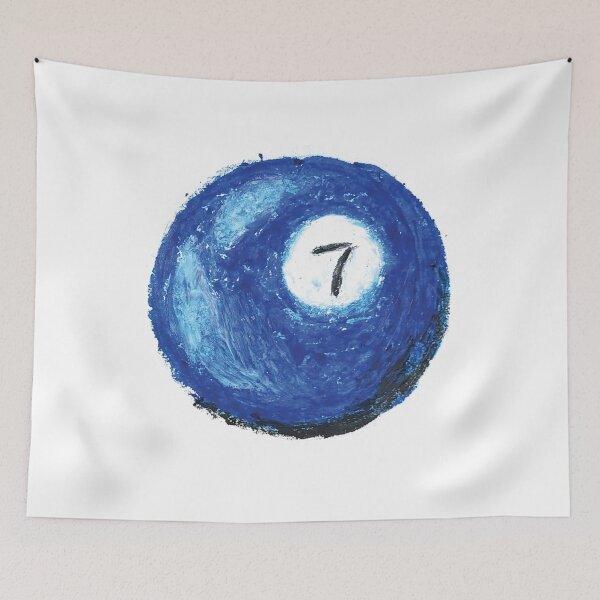 Item preview, Oil Pastel Vintage Blue Billiard Ball designed and sold by Alexandra Jones.
