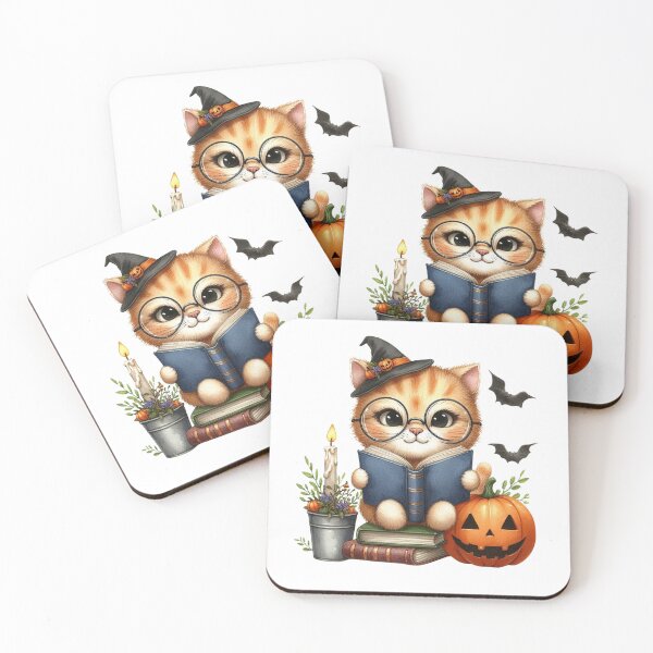 Item preview, Halloween Themed Cute Baby Cat Reading Book designed and sold by darsh30.